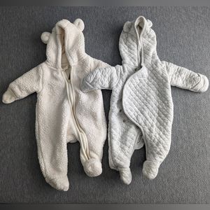 Lot of 2 Baby bunting snowsuits from Carter's and H&M
